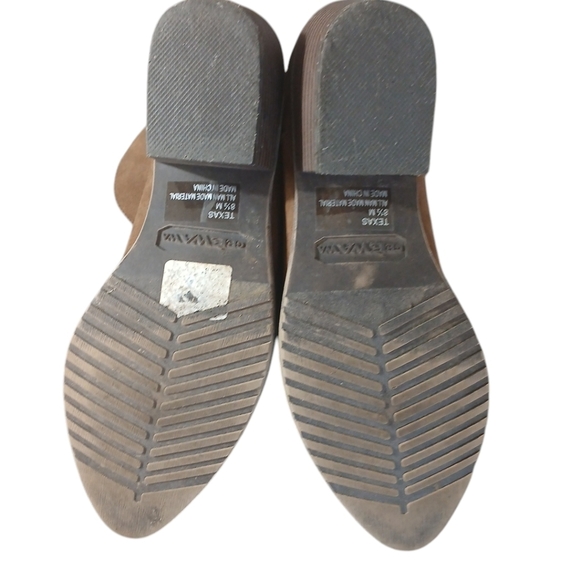 Anthropologie Gee Wawa Western Ankle Boots Women's Brown Leather Booties sz 8.5 - Picture 8 of 11